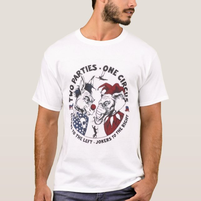 Två Partisk Cirkusklovnar T-Shirt (Framsida)