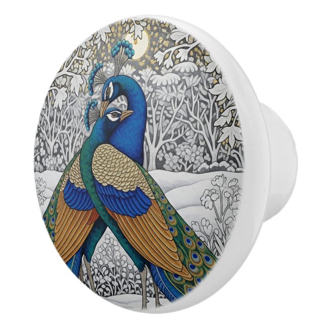 Två Peacocks Romantik, Kärlek, Winter Art, Morris Knopp (Höger)
