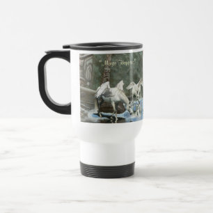 Två Pegasi och Totem Poles Fantasy Art Mugg