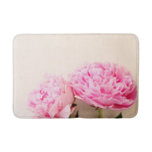 Två peoniers rosa badrumsmatta