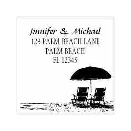 Två persiko-stolar, havsparasolens bröllop självfärgande stämpel