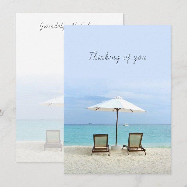 Två persikostolar - platta anteckningskort för Anp Inbjudningar (Fram/baksida)