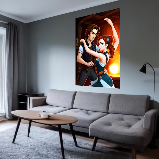Två personer dansar | AI Art Poster (Skapare uppladdad)