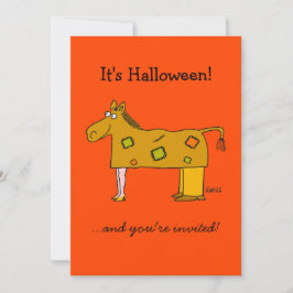 Två personer Horse Costume Funny Halloween Party Inbjudningar