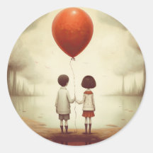 Två personer som håller händer med en röd ballong