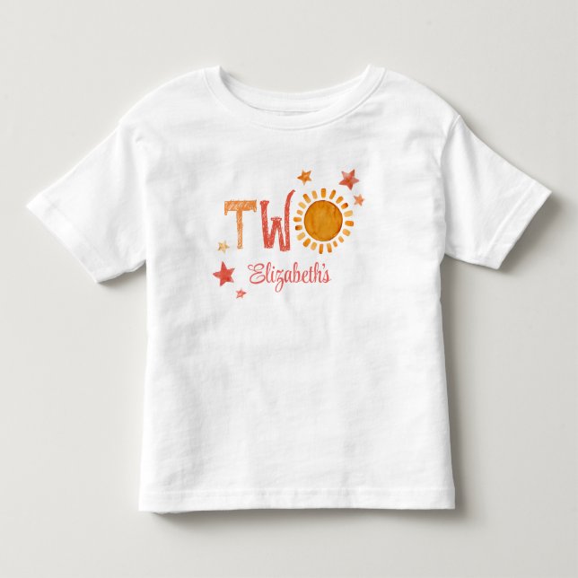 Två Personliger Andra födelsedagen Solskin T Shirt (Framsida)