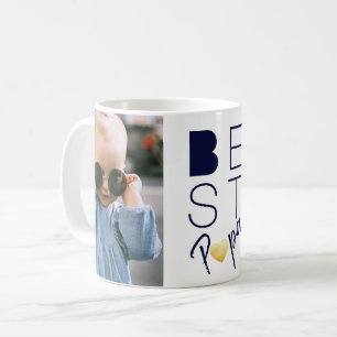 Två Photo Blue White Best Pappa Mugg