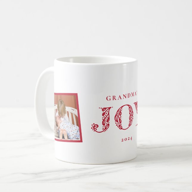 Två Photo Joy Helgdag Gift Mugg (Framsida vänster)