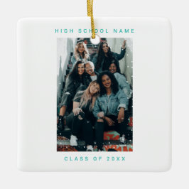 Två Photo Turcos Blue Snowfalls School Julgransprydnad Keramik