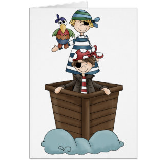 Två pirater hälsningskort