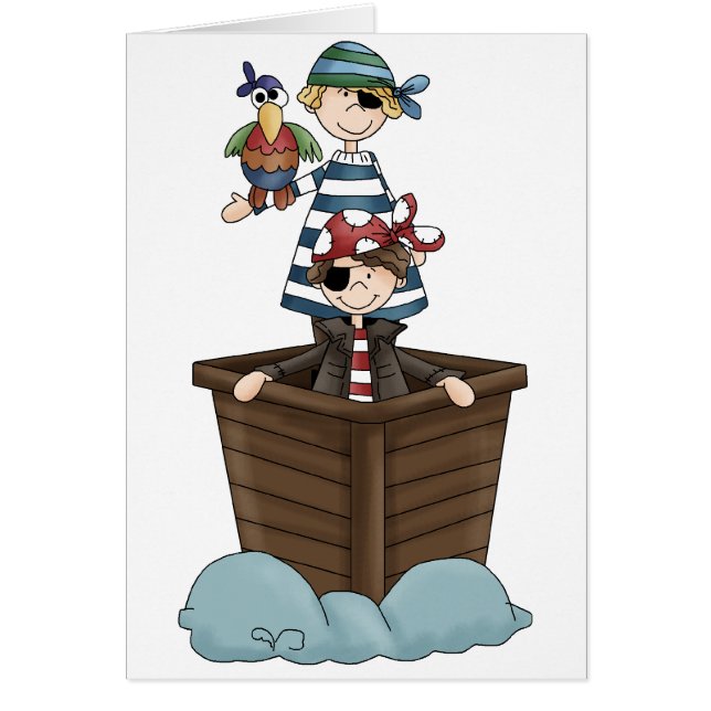 Två pirater hälsningskort (Framsidan)