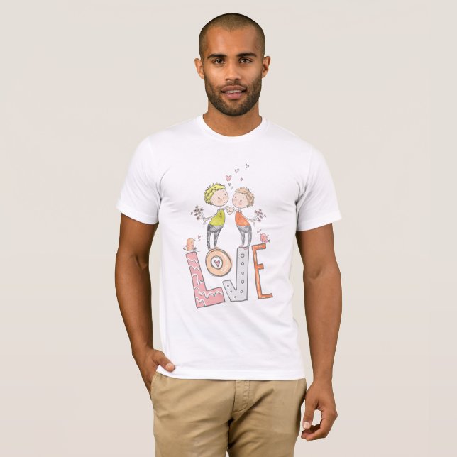 Två pojkar förälskade t shirt (Hel framsida)