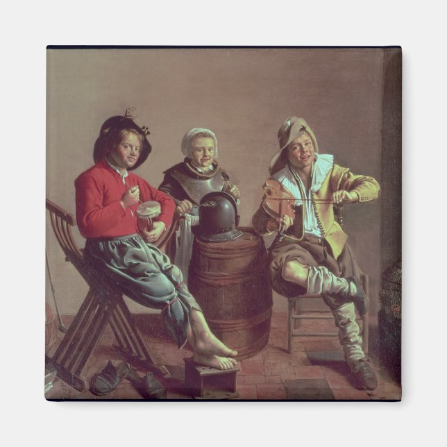 Två pojkar och en flicka Skapar Music, 1629 Magnet (Framsidan)