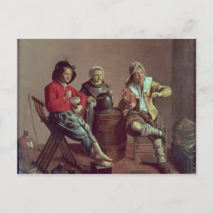 Två pojkar och en flicka Skapar Music, 1629 Vykort