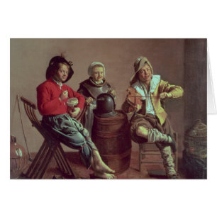 Två pojkar och en flickadanandemusik, 1629 hälsningskort