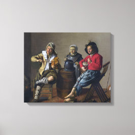 Två pojkar och en tjej Skapar musik (musiker) Canvastryck