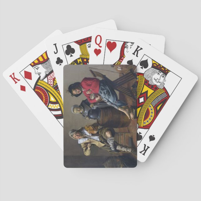 Två pojkar och en tjej Skapar musik (musiker) Casinokort (Baksidan)