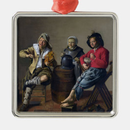 Två pojkar och en tjej Skapar musik (musiker) Julgransprydnad Metall