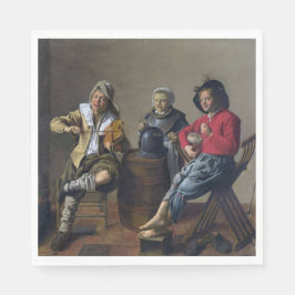 Två pojkar och en tjej Skapar musik (musiker) Pappersservett