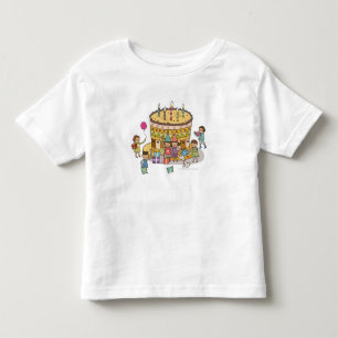 Två pojkar och tre flickor i en födelsedagsfest t shirt