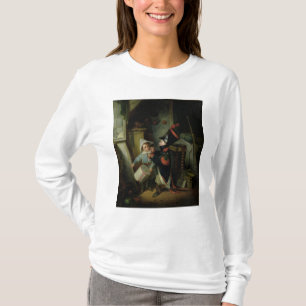 Två pojkar som klär upp som soldater t-shirt
