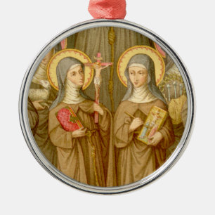 Två Poor Clare Saints (SAU 027) Julgransprydnad Metall