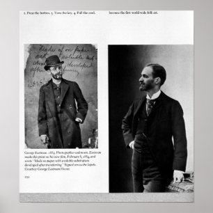 Två porträtt av George Eastman 1884 och 1890 Poster