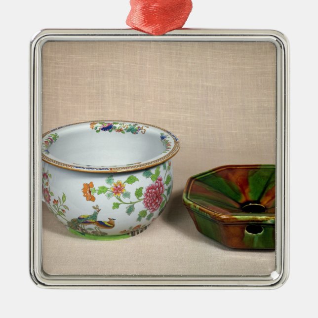 Två pottor julgransprydnad metall (Framsidan)