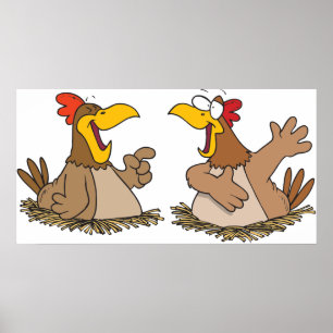 Två pratande Chickens Poster