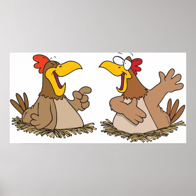 Två pratande Chickens Poster (Framsidan)
