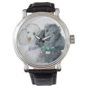 Två pudlar armbandsur