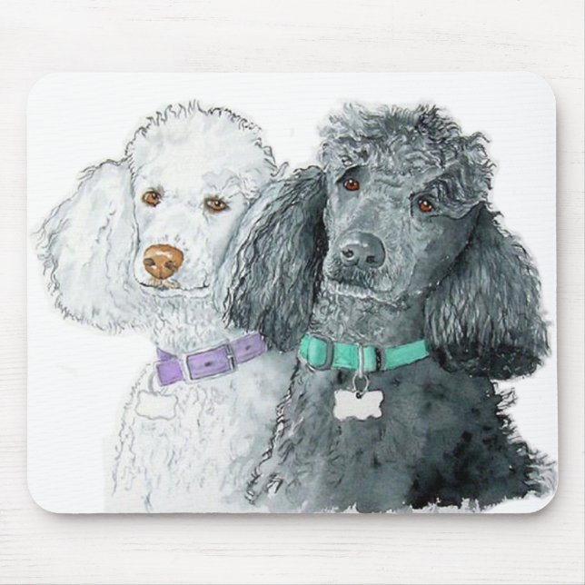 Två pudlar Mousepad Musmatta (Framsidan)