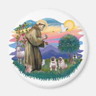 Två Pugs (gräs) Magnet