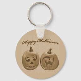 Två Pumpa Glad Halloween Nyckelring