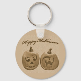 Två Pumpa Glad Halloween Nyckelring