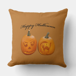 Två Pumpkin Happy halloween Kudde