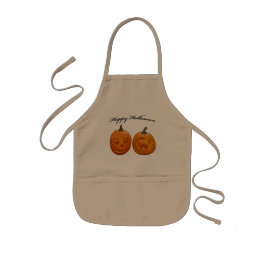 Två pumpor Glad Halloween Barnförkläde