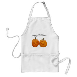 Två pumpor Glad Halloween Förkläde