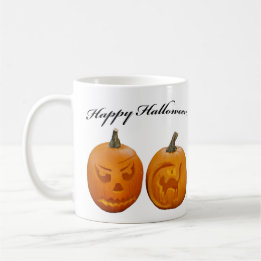 Två pumpor Glad Halloween Kaffemugg