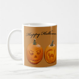 Två pumpor Glad Halloween Kaffemugg