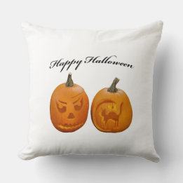 Två pumpor Glad Halloween Kudde