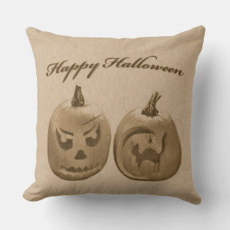 Två pumpor Glad Halloween Kudde