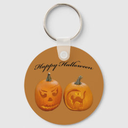 Två pumpor Glad Halloween Nyckelring