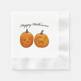 Två pumpor Glad Halloween Pappersservett