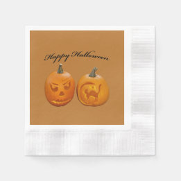 Två pumpor Glad Halloween Pappersservett