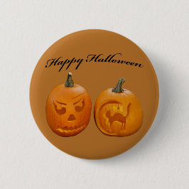 Två pumpor Gott Halloween Knapp