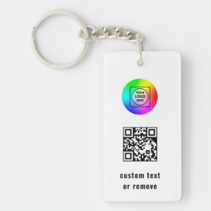 Två QR-kod Business Logotyp Promo Nyckelringar