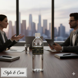 Två raders anpassad text 8,25"x1,75" vattenflaska etikett