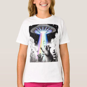 Två Rasioner och regnbåge i UFO i vildblomsängen T Shirt