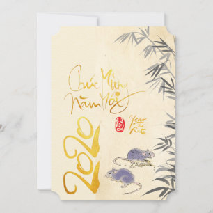 Två Råttor Bamboo vietnamesisk nyårsplan 2020